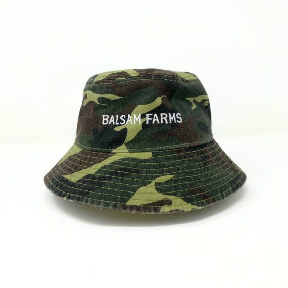 Camo Bucket Hat-White Logo