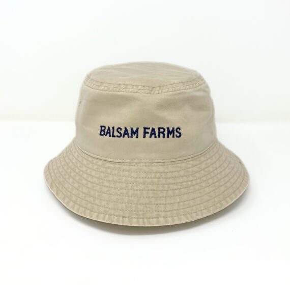 Khaki Bucket Hat-Navy Logo