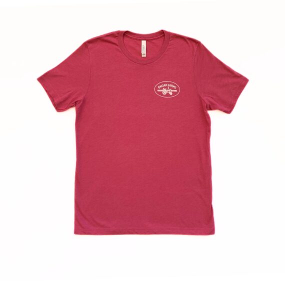 Raspberry Red Heather Blend T-Shirt - Peach MTK Logo