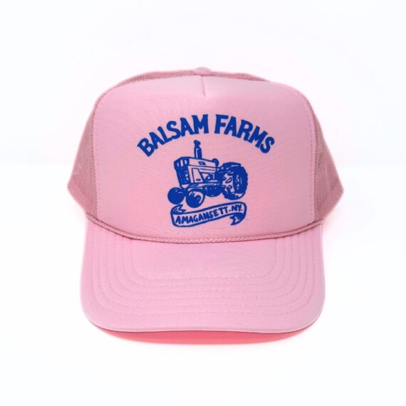 Baby Pink Trucker Hat - Blue AMG Logo